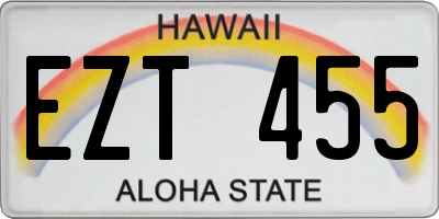 HI license plate EZT455