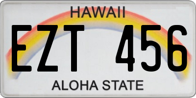 HI license plate EZT456