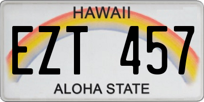 HI license plate EZT457