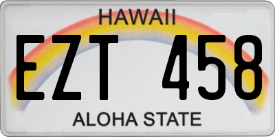 HI license plate EZT458