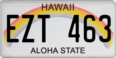 HI license plate EZT463