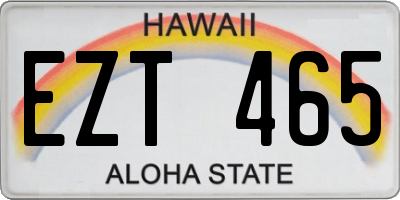 HI license plate EZT465