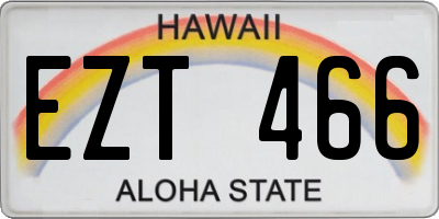 HI license plate EZT466