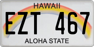 HI license plate EZT467