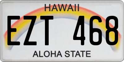 HI license plate EZT468