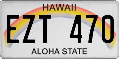 HI license plate EZT470