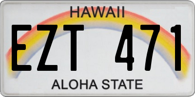 HI license plate EZT471