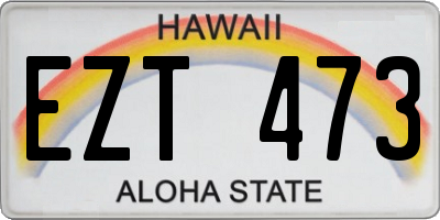 HI license plate EZT473