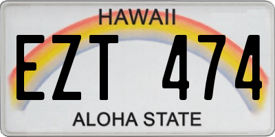 HI license plate EZT474