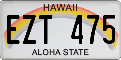 HI license plate EZT475