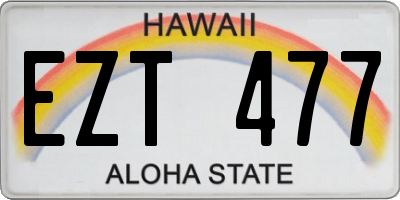HI license plate EZT477