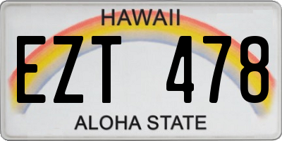 HI license plate EZT478