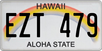 HI license plate EZT479
