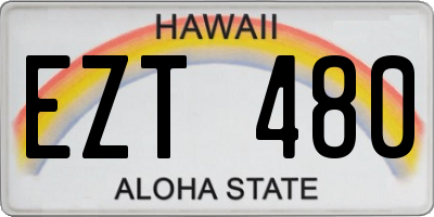 HI license plate EZT480