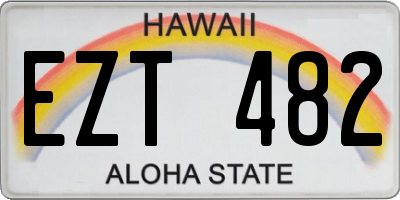 HI license plate EZT482