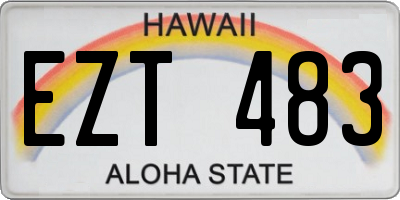 HI license plate EZT483