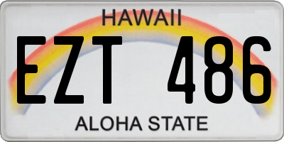 HI license plate EZT486
