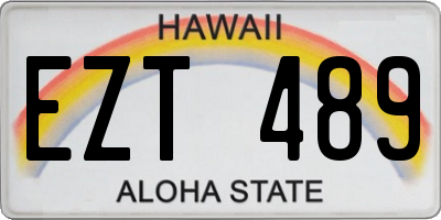 HI license plate EZT489