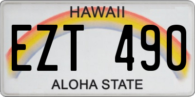 HI license plate EZT490