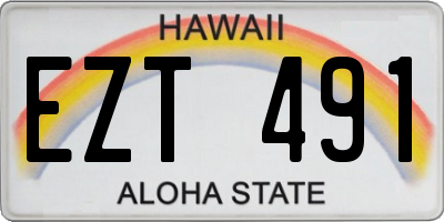 HI license plate EZT491