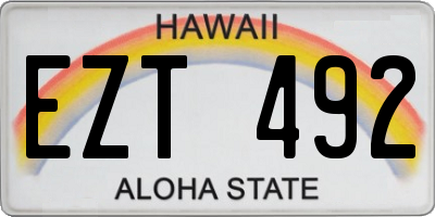 HI license plate EZT492