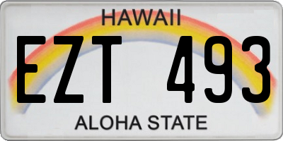 HI license plate EZT493