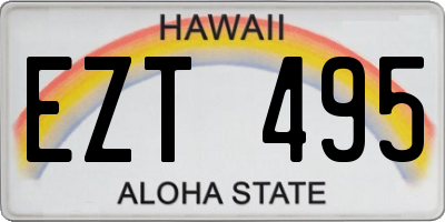 HI license plate EZT495