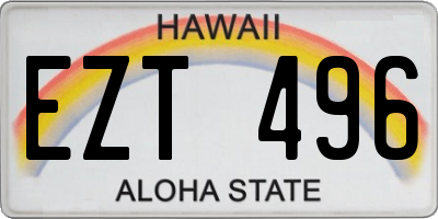 HI license plate EZT496