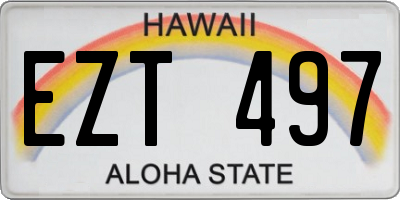 HI license plate EZT497