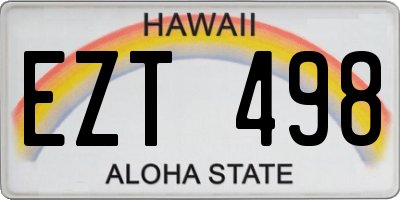 HI license plate EZT498