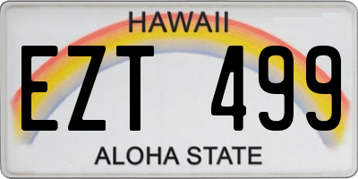 HI license plate EZT499