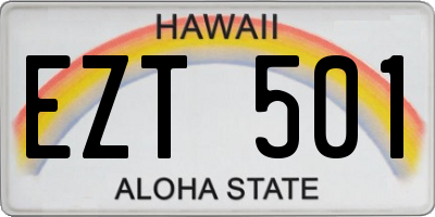 HI license plate EZT501