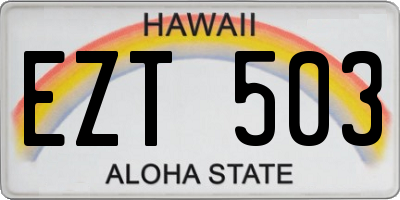 HI license plate EZT503