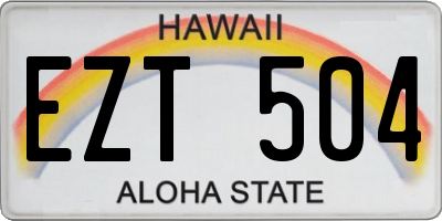 HI license plate EZT504
