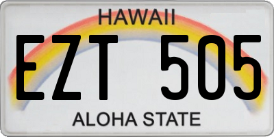 HI license plate EZT505