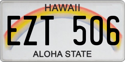 HI license plate EZT506