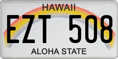 HI license plate EZT508