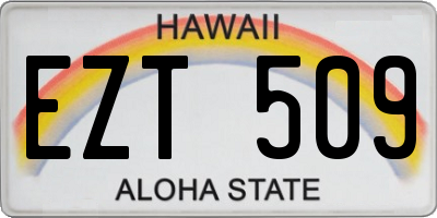 HI license plate EZT509