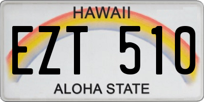 HI license plate EZT510