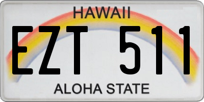 HI license plate EZT511