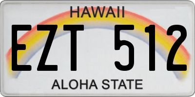 HI license plate EZT512