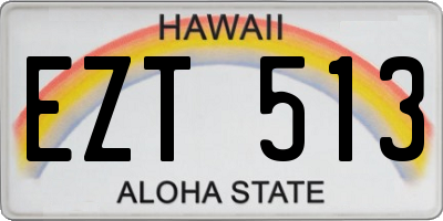 HI license plate EZT513