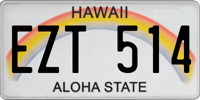 HI license plate EZT514