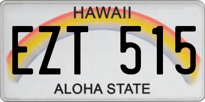 HI license plate EZT515