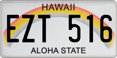 HI license plate EZT516