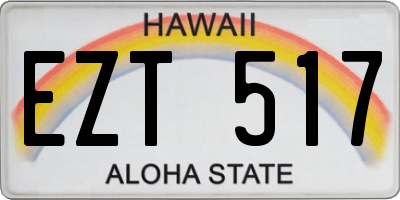 HI license plate EZT517