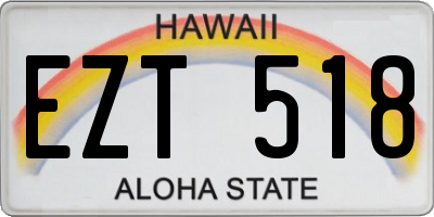 HI license plate EZT518