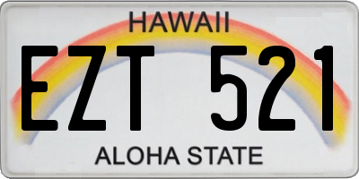 HI license plate EZT521