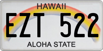HI license plate EZT522