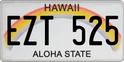 HI license plate EZT525